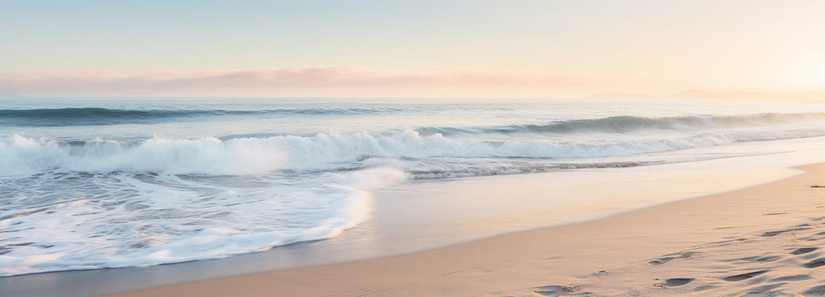 Beach in Encinitas, North County San Diego, at golden hour